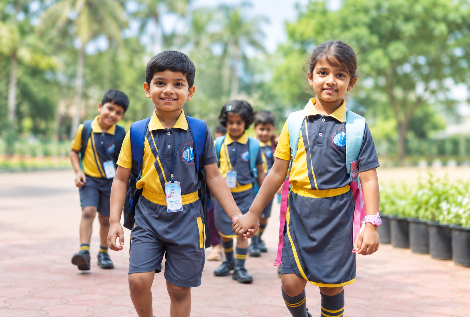 Devamatha students walking together on campus