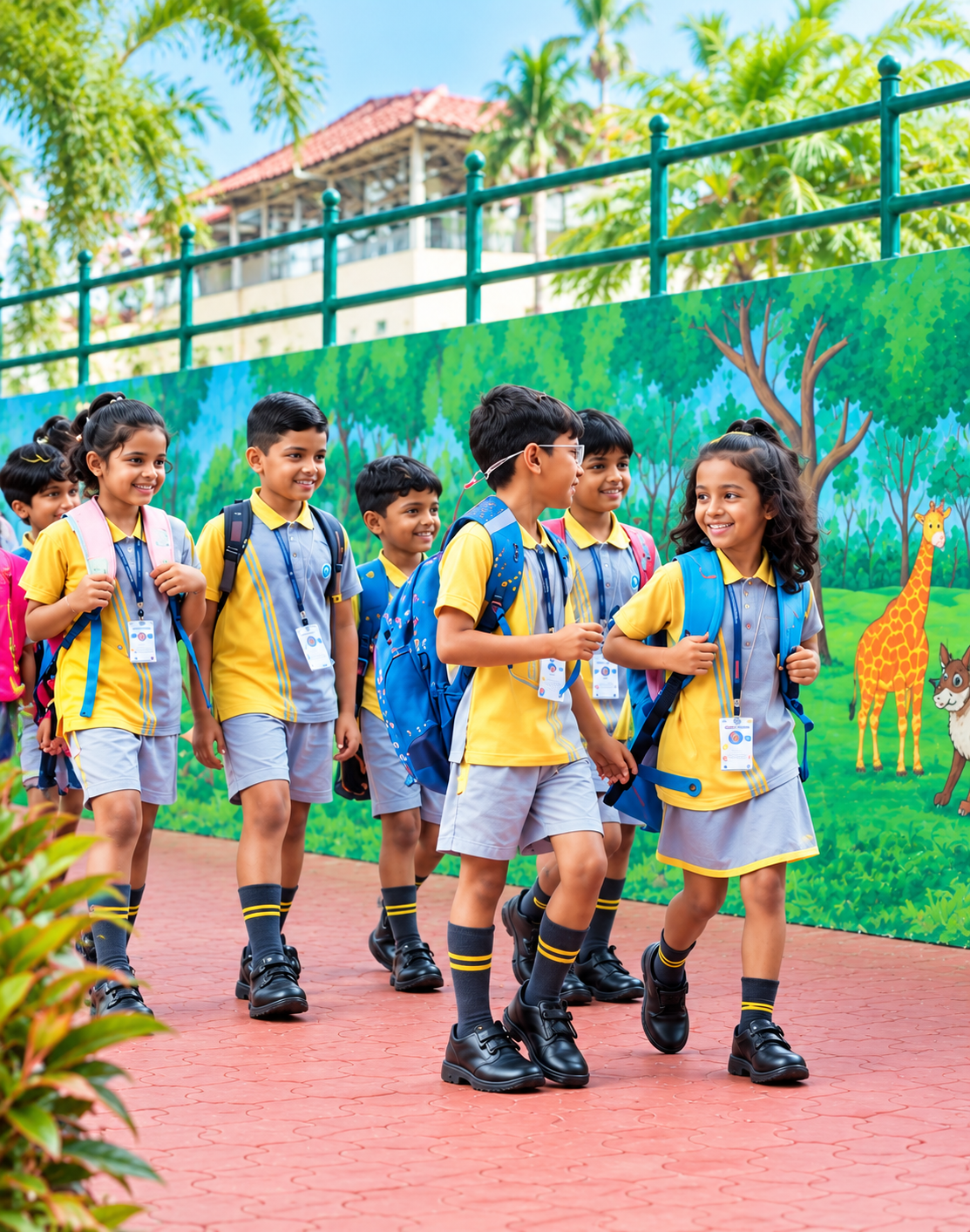 Students enjoying campus life at Devamatha